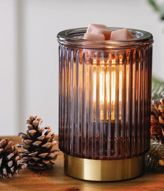 Black Fluted Glass Illumination Fragrance Warmer