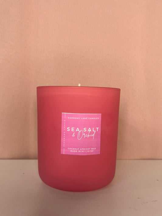 14 oz Lux Sea Salt & Orchid Scented Candle