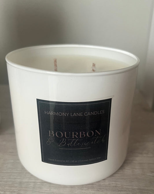 18 oz Bourbon & Butterscotch Scented Candle