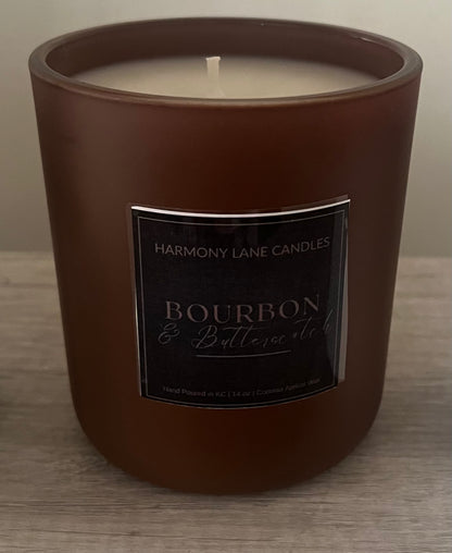 14 oz Lux Bourbon & Butterscotch Scented Candle