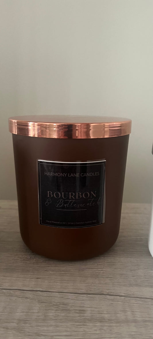 14 oz Lux Bourbon & Butterscotch Scented Candle