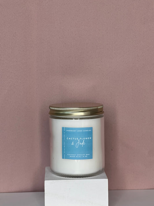 8 oz Cactus Flower and Jade Scented Candle