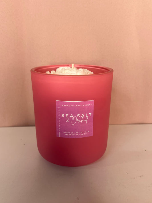 14 oz Lux Sea Salt & Orchid Scented Candle