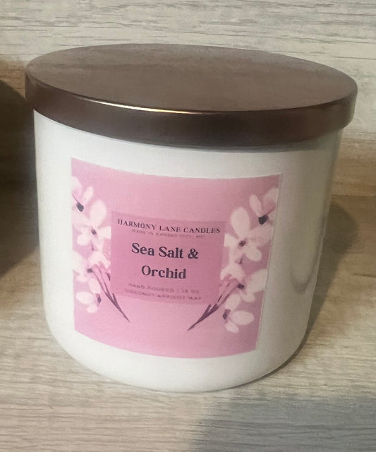 18 oz double wicked Sea Salt and Orchid Scented Candle