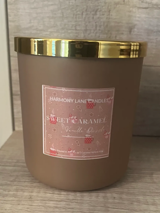14 oz Lux Sweet Caramel Vanilla Drizzle Scented Candle