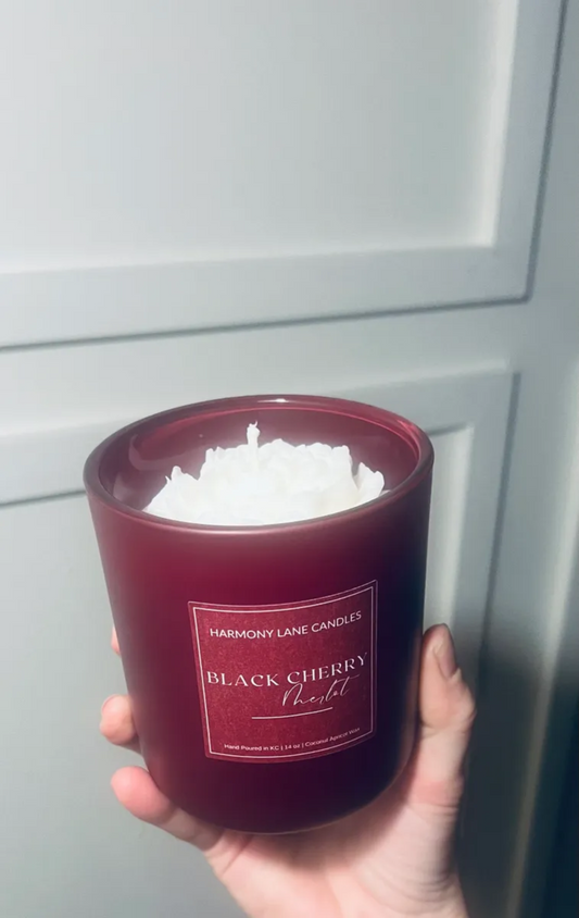 14 oz Lux Black Cherry Merlot Scented Candle