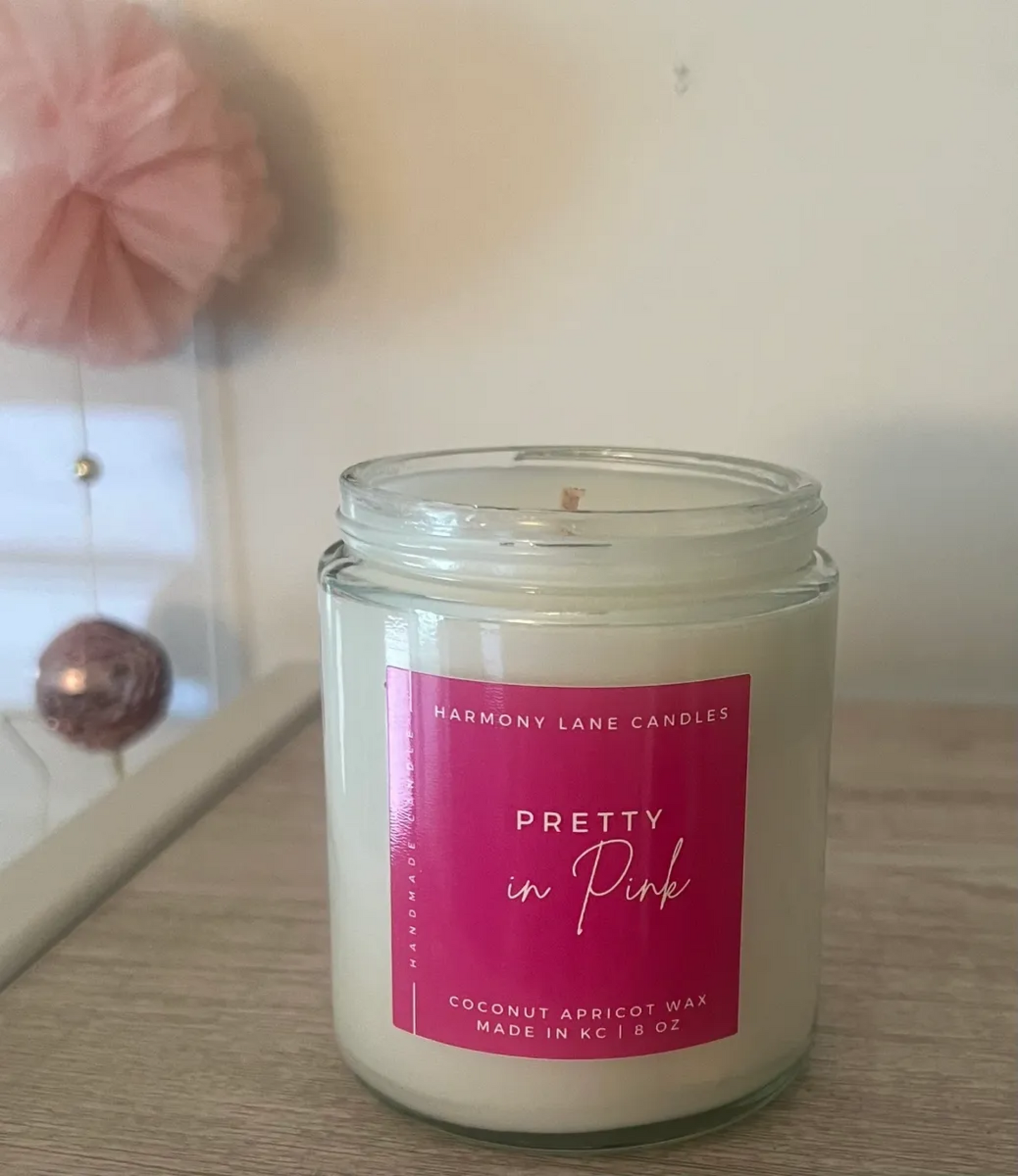 8 oz Pretty in Pink Scented Candle