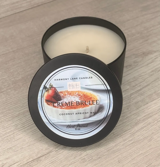 8 oz Creme Brûlee Scented Tin Candle