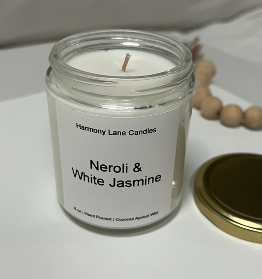 8 oz Neroli & White Jasmine Scented Candle